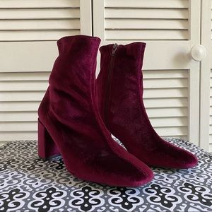 Jeffery Campbell | Wine Cienega Lo Velvet Booties